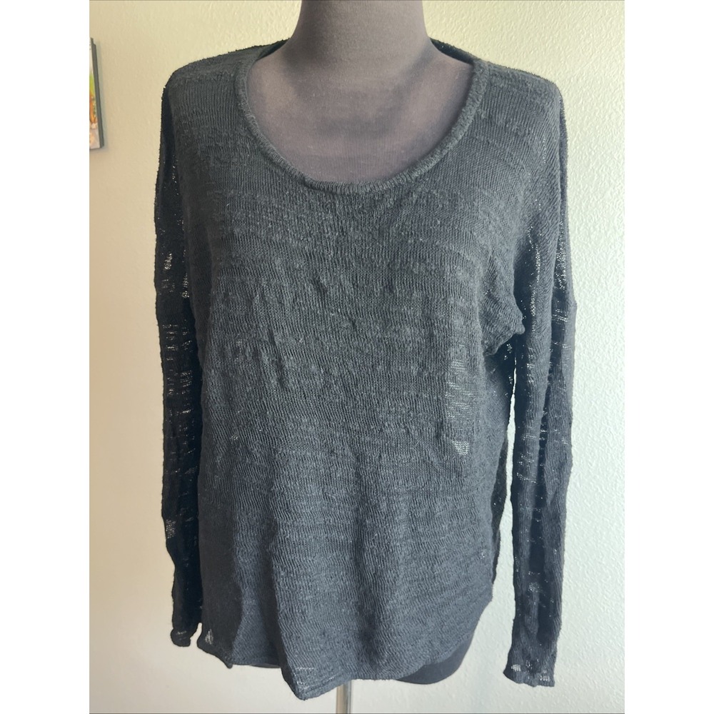 Helmut Lang Women Long Sleeves Sweater Shirt Black Size P